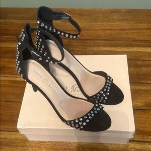Chinese Laundry Black Heels with Silver Studs